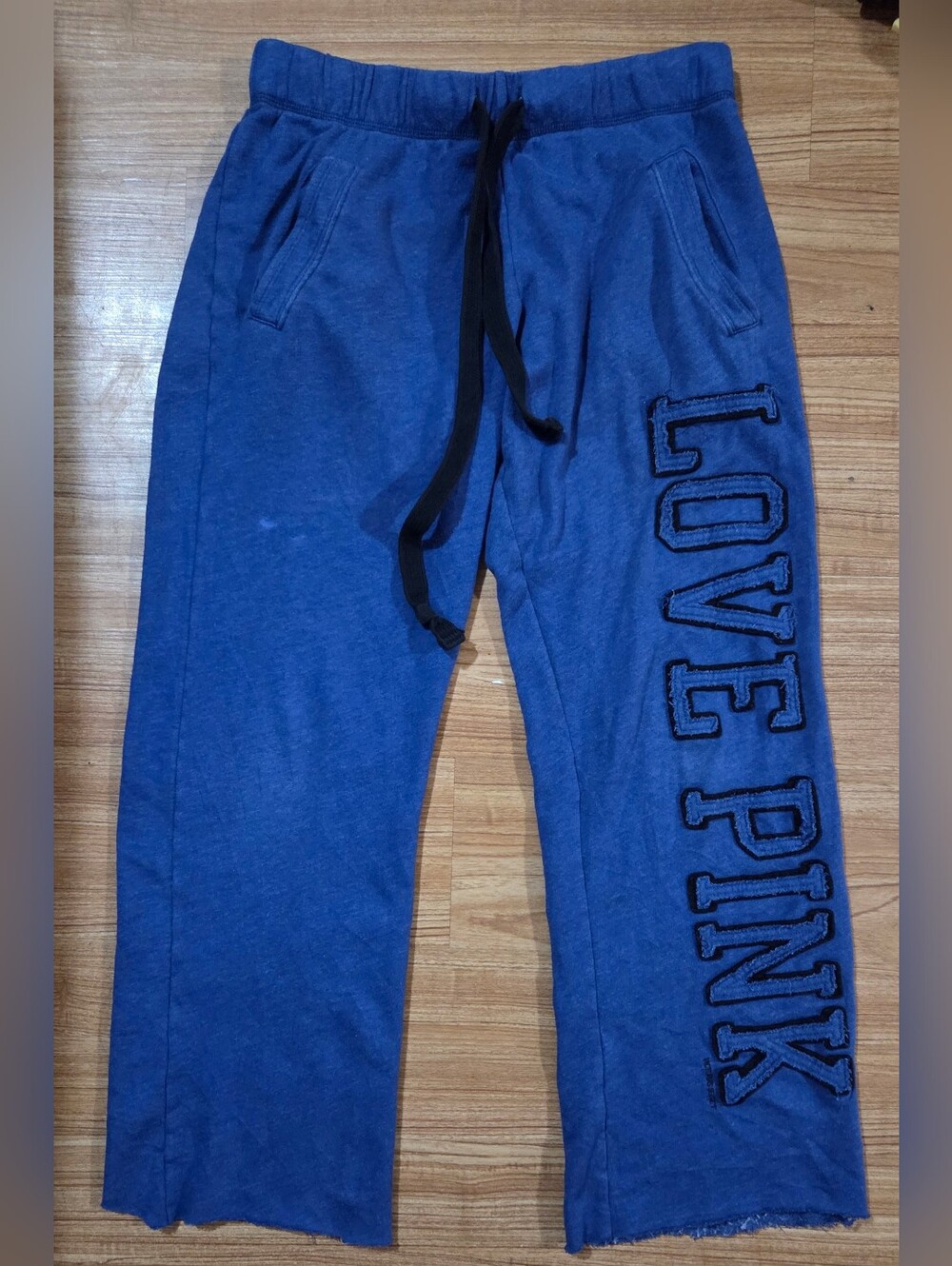 Victoria's Secret PINK Y2K 2011 Rare Flared Blue/Black Sweatpants Size S